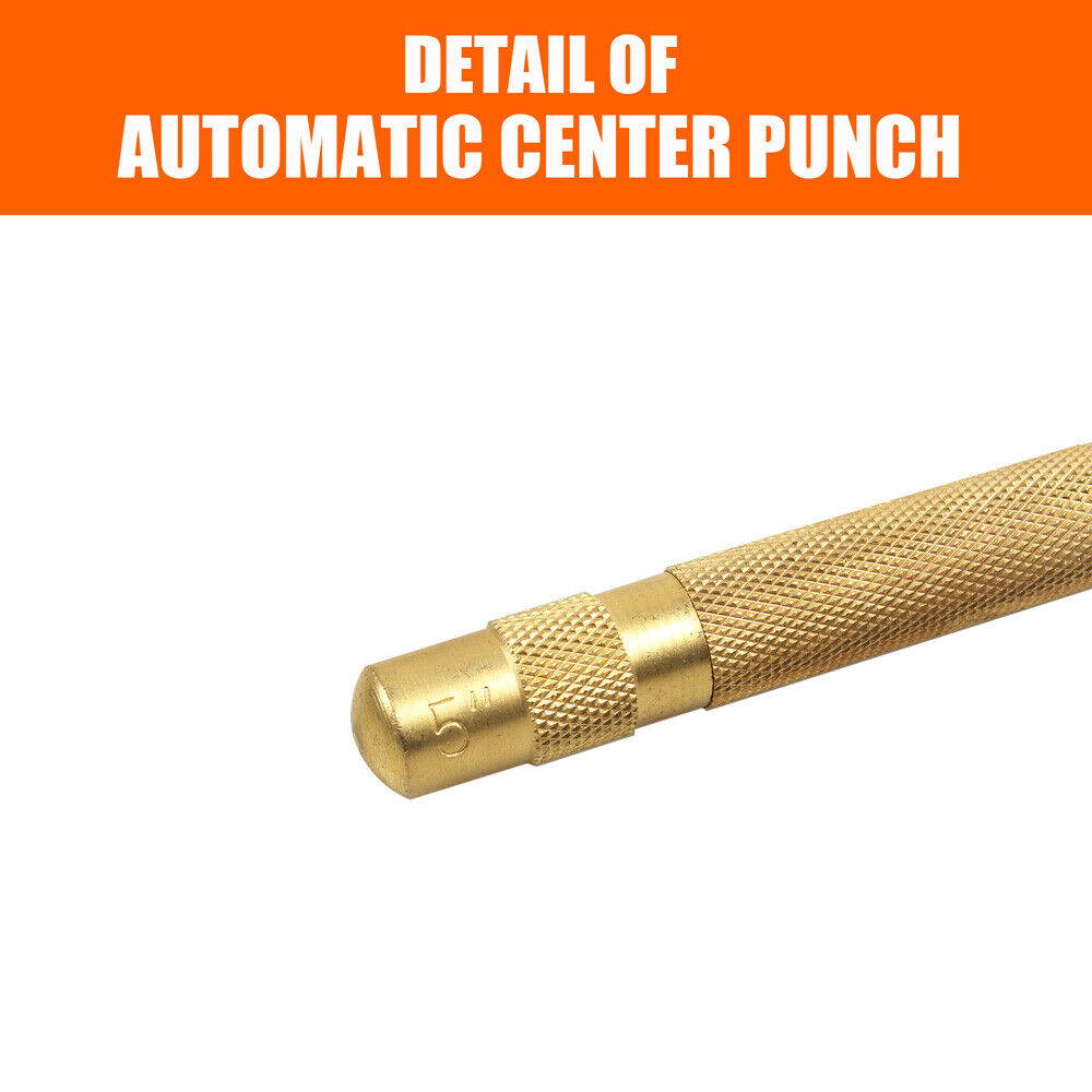 125mm/5" Automatic Centre Punch Adjustable Spring Loaded Metal Drill Tool Glod V465-SDY-97281