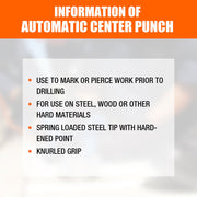 125mm/5" Automatic Centre Punch Adjustable Spring Loaded Metal Drill Tool Glod V465-SDY-97281