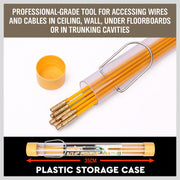 3.3m 4mm Fibreglass Electricians Push Pull Rods Cable Cavity Contractors Duct V465-SDY-97342