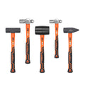 5Pc Hammer Set Rubber / Ball Pein / Sledge / Cross Pein Mallet TPR Grip Handle V465-SDY-97401