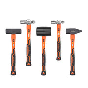 5Pc Hammer Set Rubber / Ball Pein / Sledge / Cross Pein Mallet TPR Grip Handle V465-SDY-97401