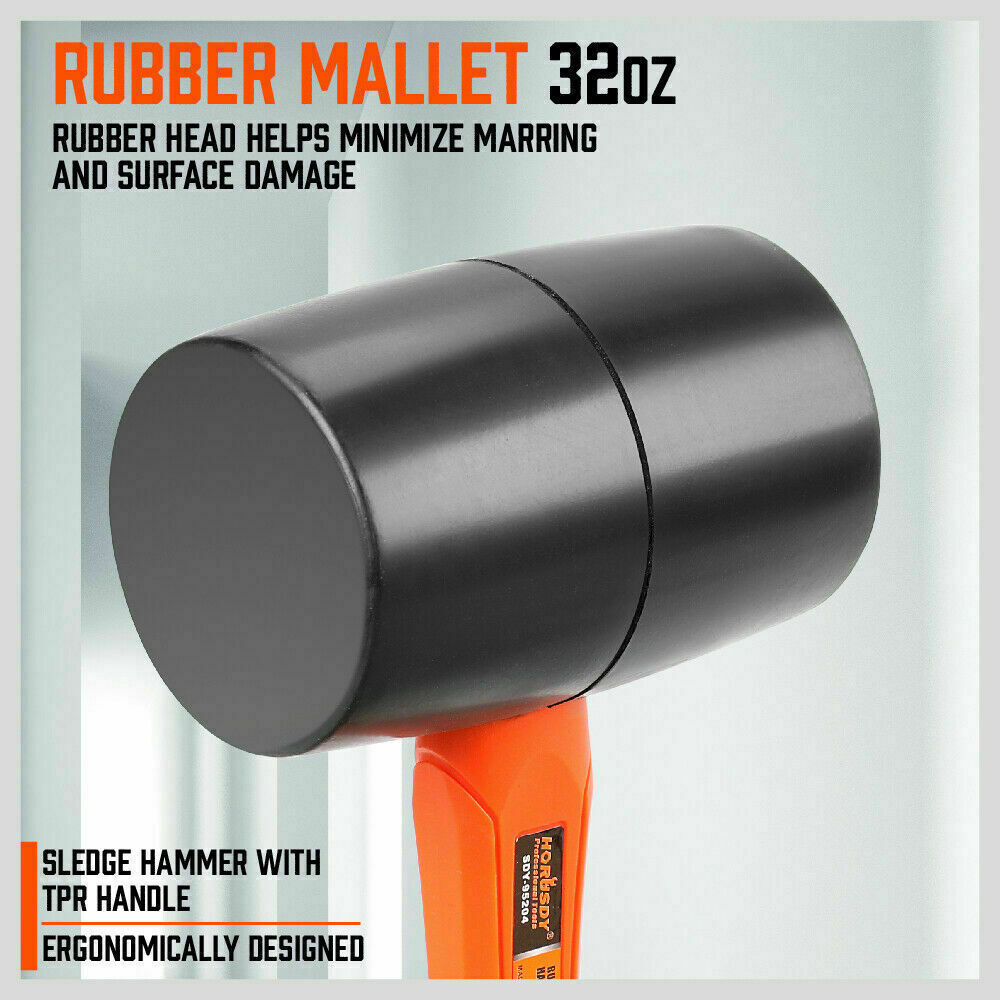 5Pc Hammer Set Rubber / Ball Pein / Sledge / Cross Pein Mallet TPR Grip Handle V465-SDY-97401