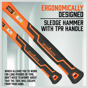 5Pc Hammer Set Rubber / Ball Pein / Sledge / Cross Pein Mallet TPR Grip Handle V465-SDY-97401