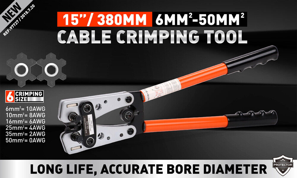 6-50 mm2 Wire Crimper Cable Crimp Electric Tube Crimping Hand Tool Battery Lug V465-SDY-97727