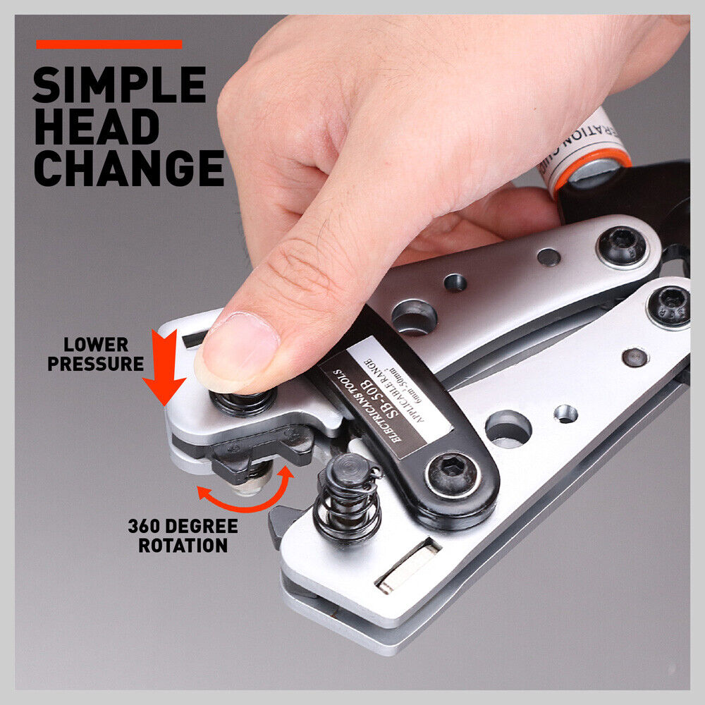 6-50 mm2 Wire Crimper Cable Crimp Electric Tube Crimping Hand Tool Battery Lug V465-SDY-97727