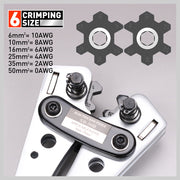 6-50 mm2 Wire Crimper Cable Crimp Electric Tube Crimping Hand Tool Battery Lug V465-SDY-97727