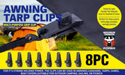 8Pc Awning Tarp Clamp Set Clips Hangers Survival Tent Emergency Grommet V465-SDY-97729