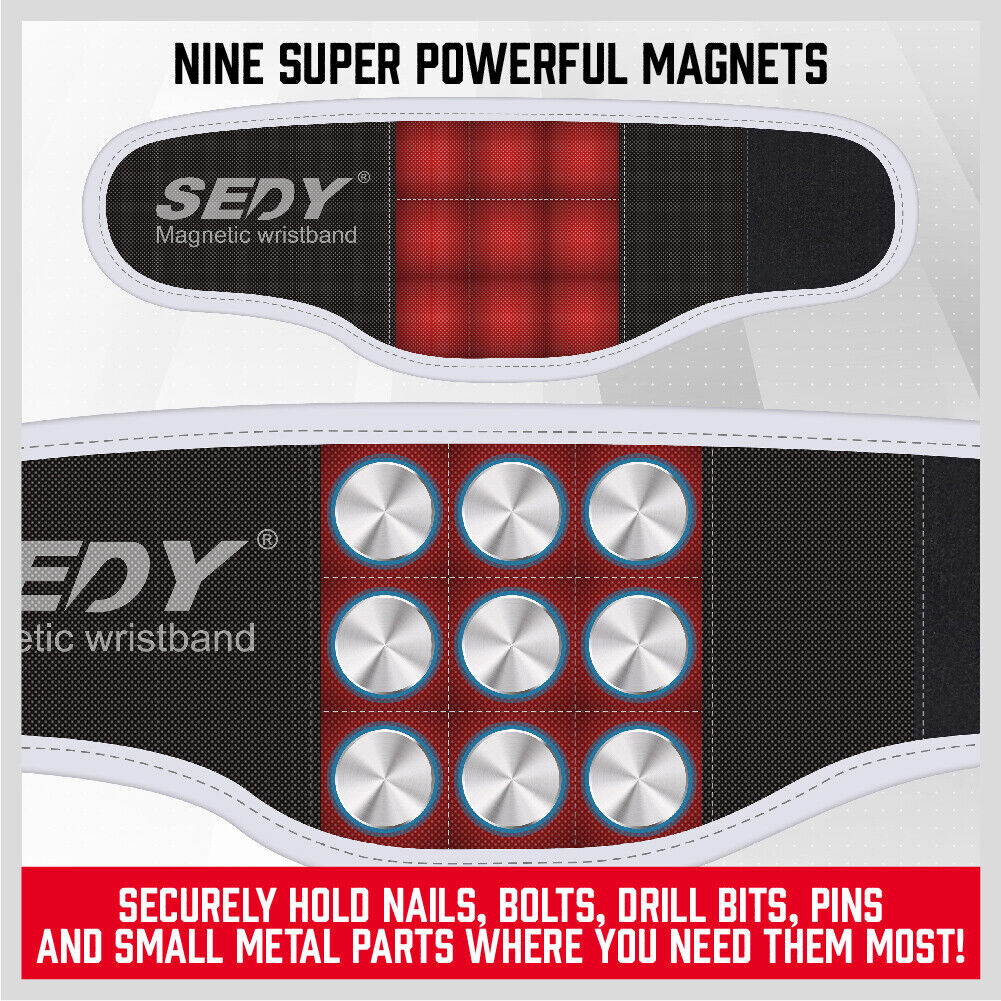 4Pc Magnetic Parts Holder Set Wrist Band Magnet Bowl Tray Screws Nuts Storage V465-SDY-97857