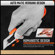 4Pc Box Cutter Snap Off Utility Knife Retractable Grip Handle 10x Spare Blades V465-SDY-97910