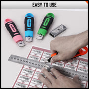 4Pc Box Cutter Snap Off Utility Knife Retractable Grip Handle 10x Spare Blades V465-SDY-97910