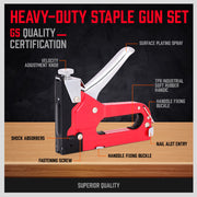 Heavy Duty Staple Gun Set 2in1 Stapler 1500Pc Staples Tacker Hand Fastener Tool V465-TN50067J-AU-5