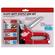 Heavy Duty Staple Gun Set 2in1 Stapler + 1500Pc Staples Tacker Hand Fastener Tool V465-TN50067J-D