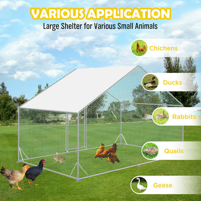 VaKa 3x2x1.95m Metal Walk-in Chicken Coop Rabbit Hutch Cage Hen House Chook Au V465-V51000