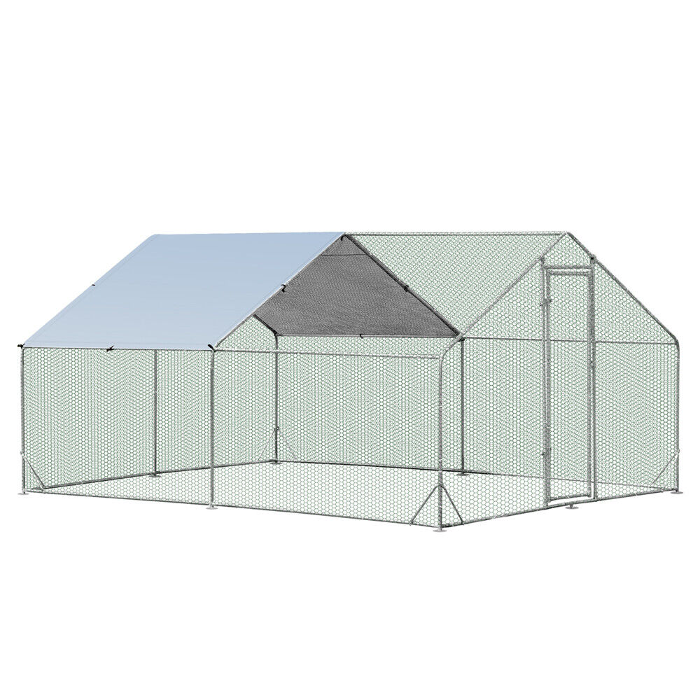 VaKa 3x4x1.95m Metal Walk-in Chicken Coop Rabbit Hutch Cage Hen House Chook Au V465-V51001