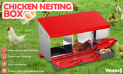VaKa Chicken Hen Coop Hutch 3 Hole Inside Outside Roll Away Lay Egg Nesting Box V465-V51004
