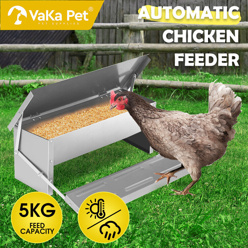 5KG 7.5L Garden Farm Automatic Food Storage Box Stand Chicken Feeder Poultry AU V465-V51005
