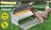 5KG 7.5L Garden Farm Automatic Food Storage Box Stand Chicken Feeder Poultry AU V465-V51005