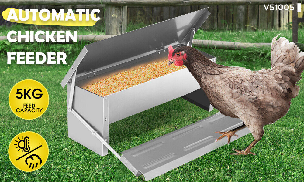 5KG 7.5L Garden Farm Automatic Food Storage Box Stand Chicken Feeder Poultry AU V465-V51005