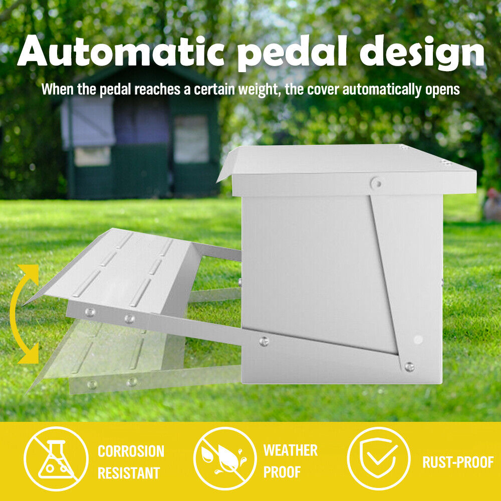5KG 7.5L Garden Farm Automatic Food Storage Box Stand Chicken Feeder Poultry AU V465-V51005