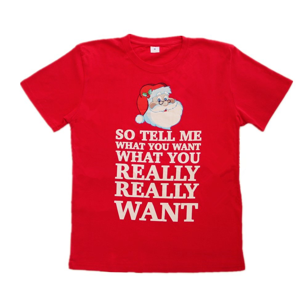 New Funny Adult Xmas Christmas T Shirt Tee Mens Womens 100% Cotton Jolly Ugly, Tell Me What You Want, XL V474-17388
