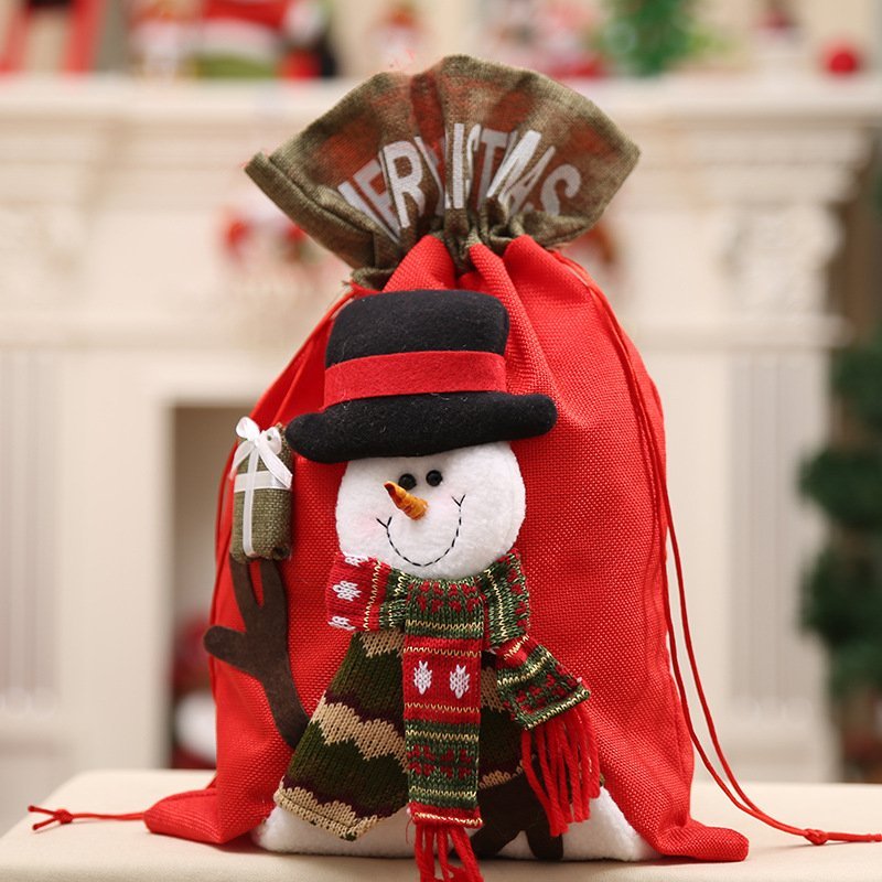 New Christmas Large Jumbo Felt Santa Sack Children Xmas Gifts Candy Stocking Bag, Snowman V474-17977