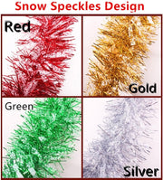 5x 2.5m Christmas Tinsel Xmas Garland Sparkly Snowflake Party Natural Home Decor, Snow Speckles in Silver V474-206331