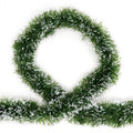 5x 2.5m Christmas Tinsel Xmas Garland Sparkly Snowflake Party Natural Home Decor, Snow Tips in Green V474-206333