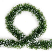 5x 2.5m Christmas Tinsel Xmas Garland Sparkly Snowflake Party Natural Home Decor, Snow Tips in Green V474-206333