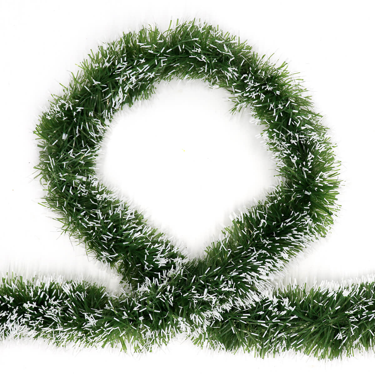 5x 2.5m Christmas Tinsel Xmas Garland Sparkly Snowflake Party Natural Home Decor, Snow Tips in Green V474-206333