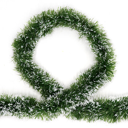 5x 2.5m Christmas Tinsel Xmas Garland Sparkly Snowflake Party Natural Home Decor, Snow Tips in Green V474-206333
