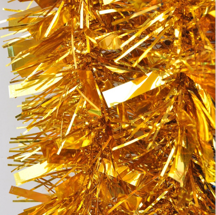 5x 2.5m Christmas Tinsel Xmas Garland Sparkly Snowflake Party Natural Home Decor, Thick Gold V474-206335