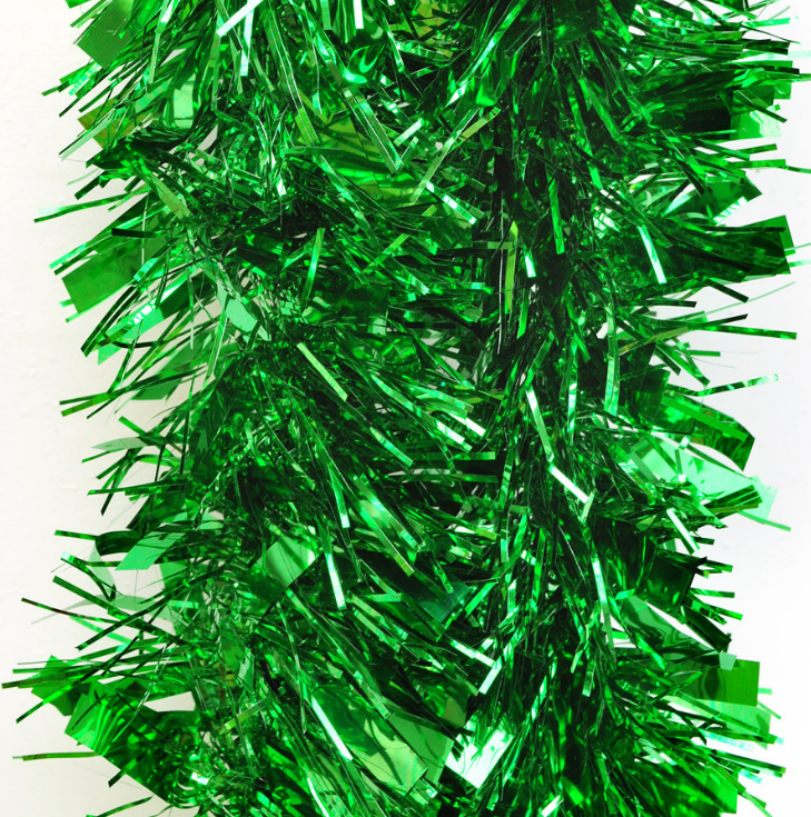 5x 2.5m Christmas Tinsel Xmas Garland Sparkly Snowflake Party Natural Home Decor, Thick Green V474-206337
