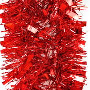5x 2.5m Christmas Tinsel Xmas Garland Sparkly Snowflake Party Natural Home Decor, Thick Red V474-206338
