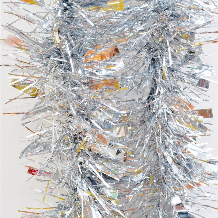 5x 2.5m Christmas Tinsel Xmas Garland Sparkly Snowflake Party Natural Home Decor, Thick Silver V474-206339