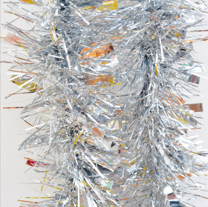 5x 2.5m Christmas Tinsel Xmas Garland Sparkly Snowflake Party Natural Home Decor, Thick Silver V474-206339