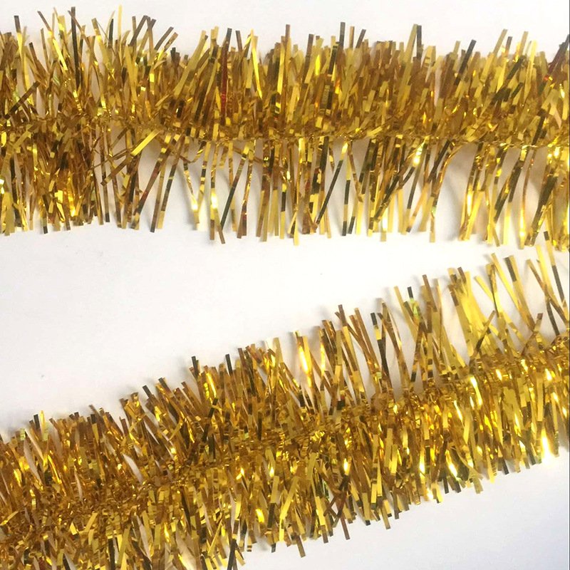 5x 2.5m Christmas Tinsel Xmas Garland Sparkly Snowflake Party Natural Home Decor, Traditional Gold V474-206340