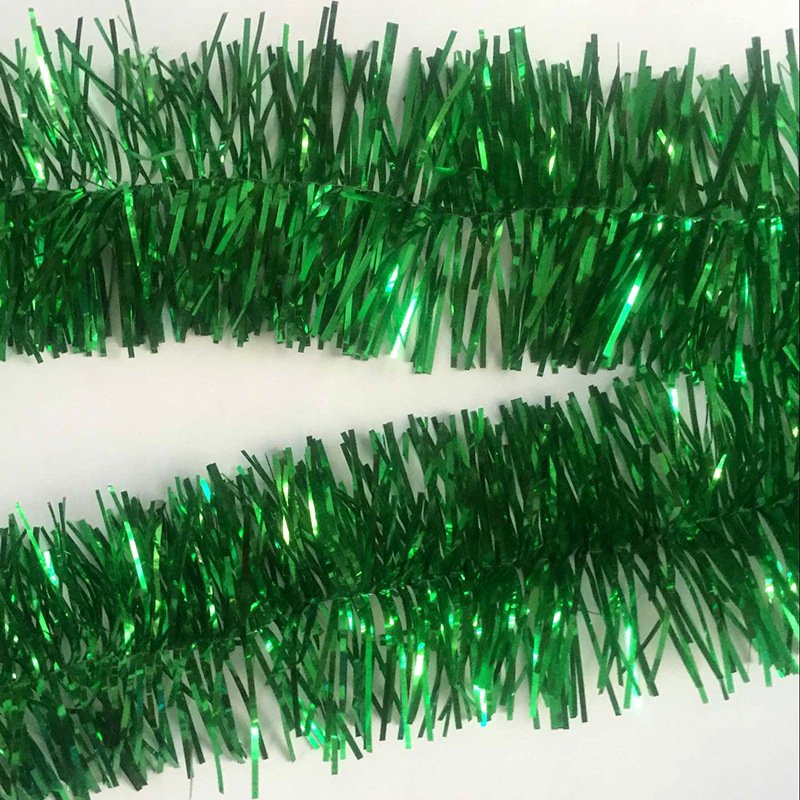 5x 2.5m Christmas Tinsel Xmas Garland Sparkly Snowflake Party Natural Home Decor, Traditional Green V474-206341