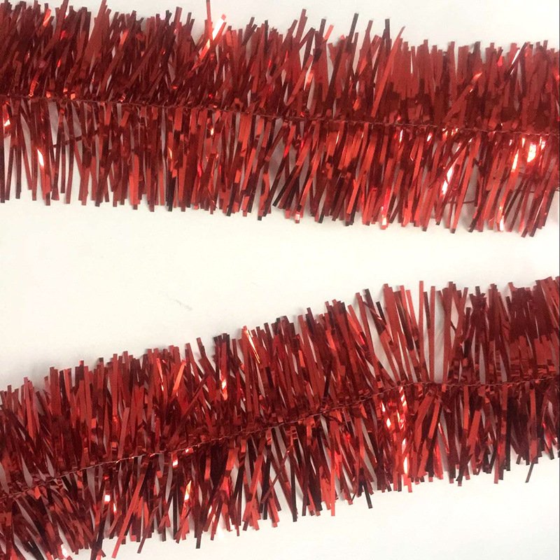 5x 2.5m Christmas Tinsel Xmas Garland Sparkly Snowflake Party Natural Home Decor, Traditional Red V474-206342