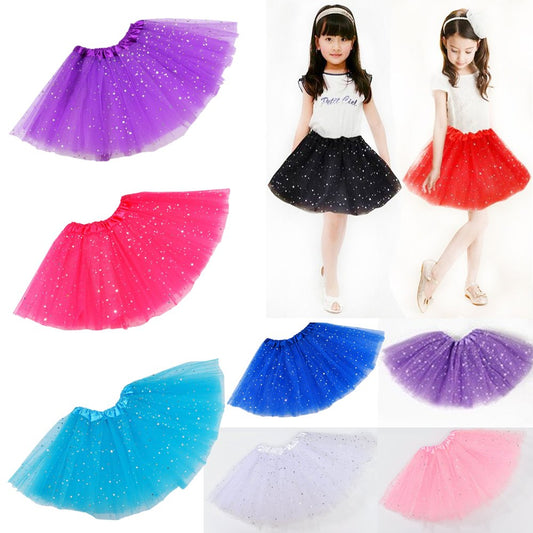 Sequin Tulle Tutu Skirt Ballet Kids Princess Dressup Party Baby Girls Dance Wear, Aqua, Kids V474-210080
