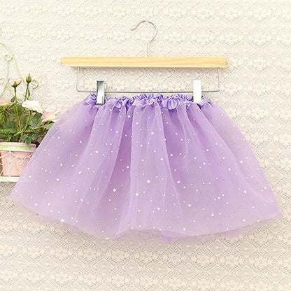 Sequin Tulle Tutu Skirt Ballet Kids Princess Dressup Party Baby Girls Dance Wear, Light Purple, Kids V474-210088