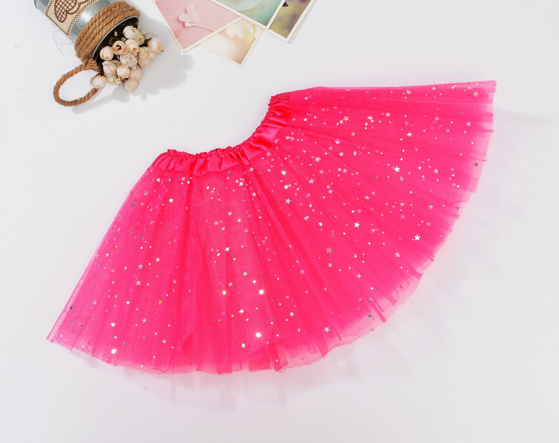 Sequin Tulle Tutu Skirt Ballet Kids Princess Dressup Party Baby Girls Dance Wear, Rose, Kids V474-210094