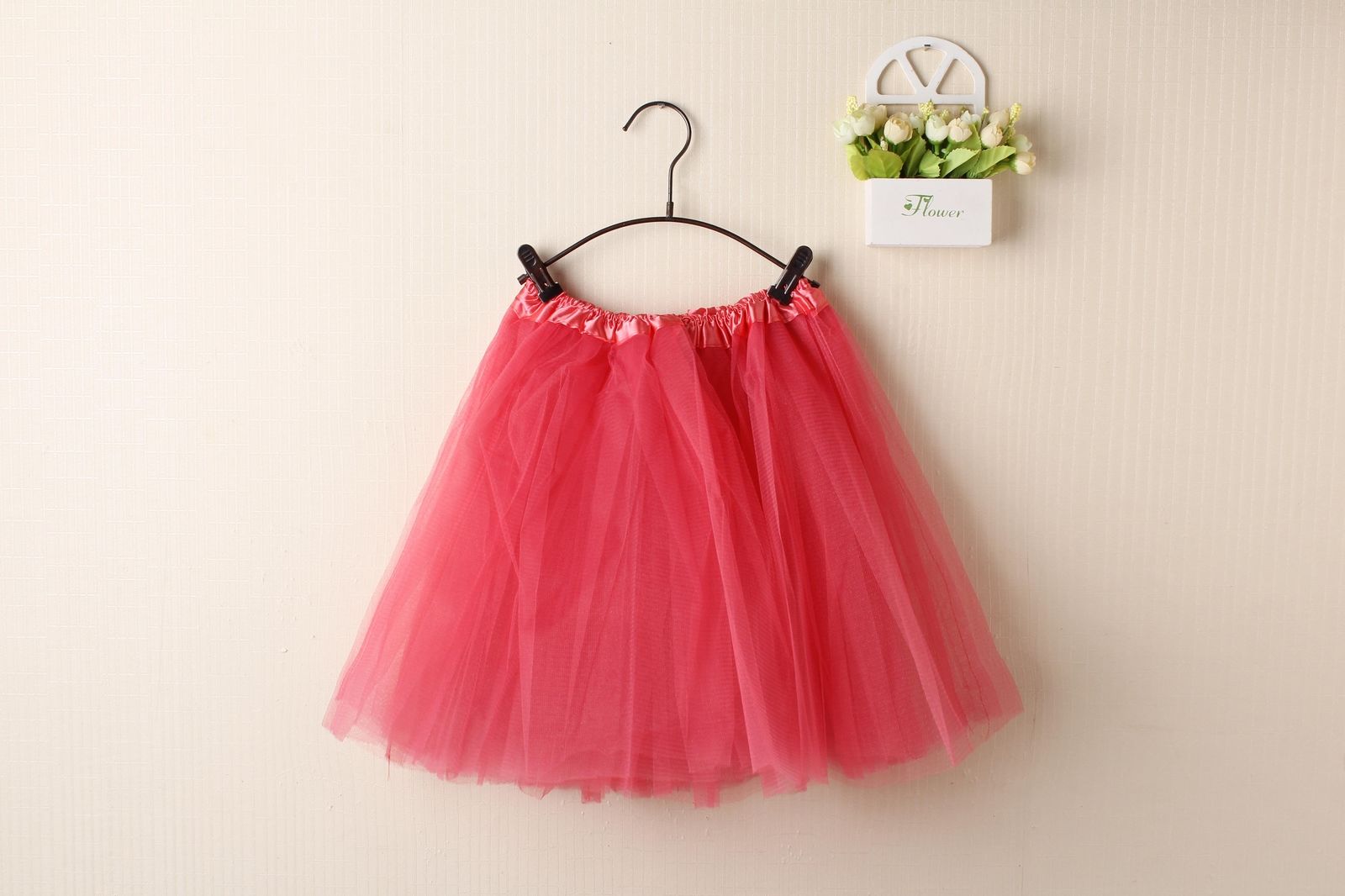 New Adults Tulle Tutu Skirt Dressup Party Costume Ballet Womens Girls Dance Wear, Watermelon Red, Adults V474-211425