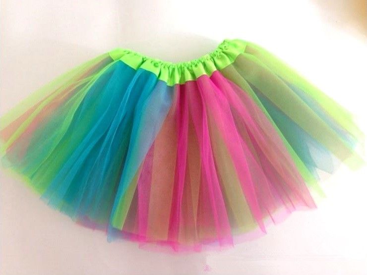 New Kids Tutu Skirt Baby Princess Dressup Party Girls Costume Ballet Dance Wear, Rainbow, Kids V474-211459