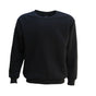 New Adult Unisex Plain Pullover Fleece Jumper Mens Long Sleeve Crew Neck Sweater, Black, S V474-211532