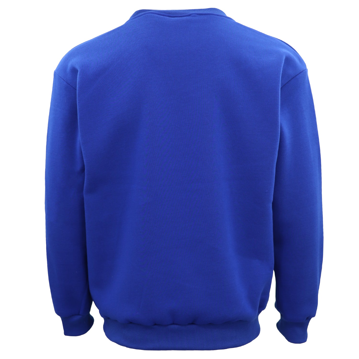 New Adult Unisex Plain Pullover Fleece Jumper Mens Long Sleeve Crew Neck Sweater, Navy, S