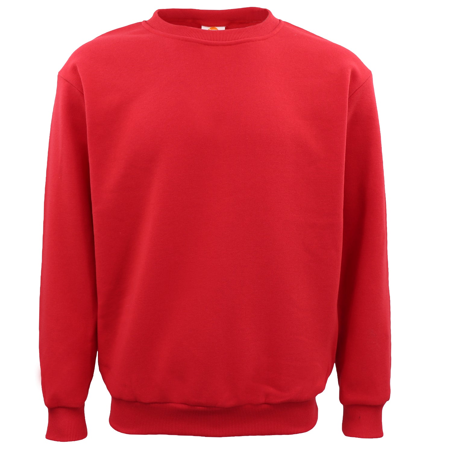 New Adult Unisex Plain Pullover Fleece Jumper Mens Long Sleeve Crew Neck Sweater, Navy, S