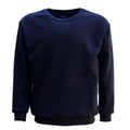 New Adult Unisex Plain Pullover Fleece Jumper Mens Long Sleeve Crew Neck Sweater, Navy, XL