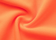 HI VIS Short Sleeve Workwear Shirt w Reflective Tape Cool Dry Safety Polo 2 Tone, Fluoro Orange / Navy, M
