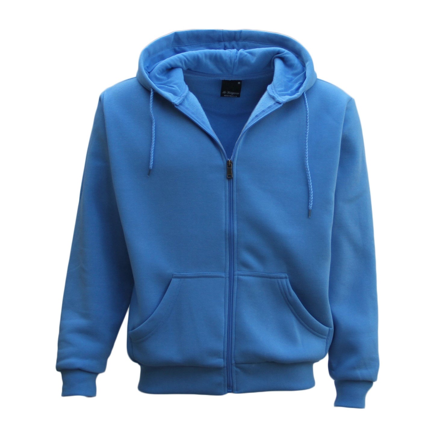 Adult Unisex Zip Plain Fleece Hoodie Hooded Jacket Mens Sweatshirt Jumper XS-8XL, Blue, S V474-213049