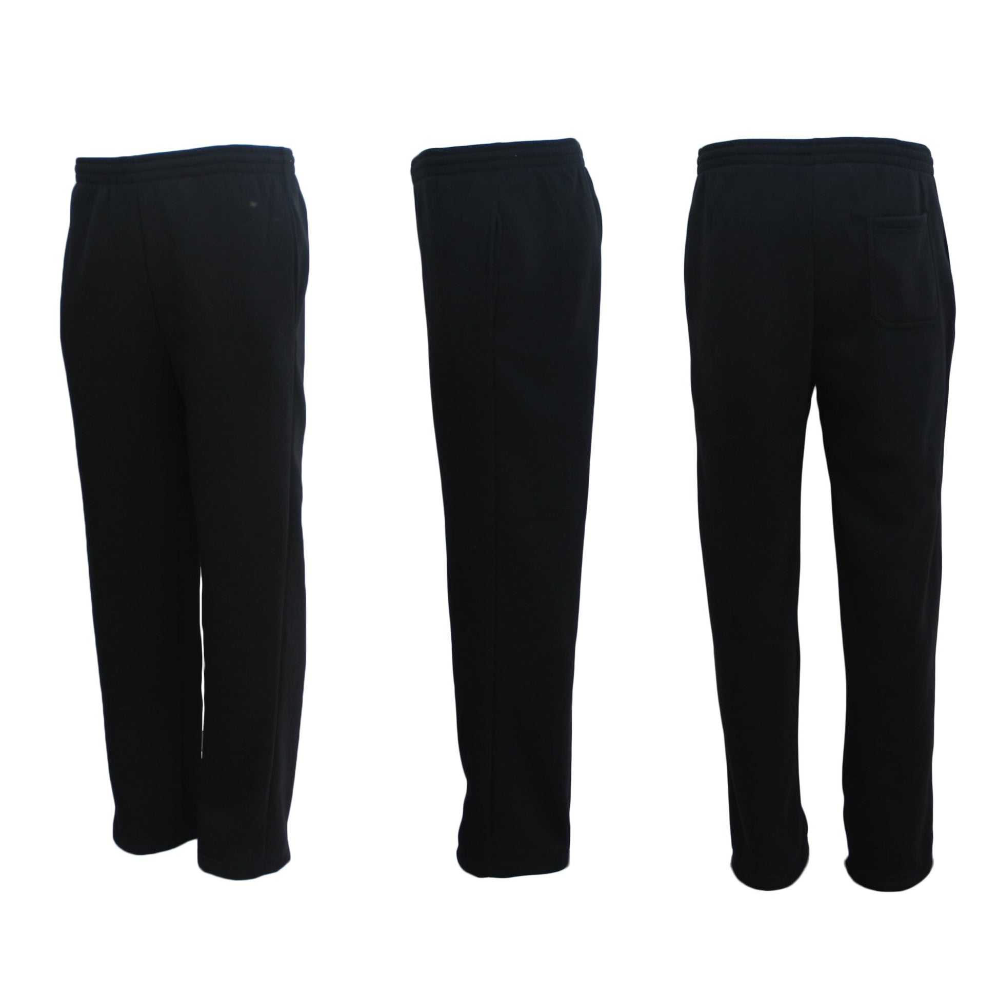 New Adult Mens Unisex Track Suit Fleece Lined Pants Sport Gym Work Casual Winter, Black, M V474-214105